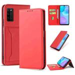 For Huawei Honor 30 Lite Strong Magnetism Liquid Feel Horizontal Flip Leather Case with Holder & Card Slots & Wallet(Red)