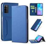 For Huawei Honor 30 Lite Strong Magnetism Liquid Feel Horizontal Flip Leather Case with Holder & Card Slots & Wallet(Blue)