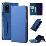 For Huawei Honor Play 4 Pro Strong Magnetism Liquid Feel Horizontal Flip Leather Case with Holder & Card Slots & Wallet(Blue)