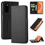 For Huawei Honor V30 Strong Magnetism Liquid Feel Horizontal Flip Leather Case with Holder & Card Slots & Wallet(Black)