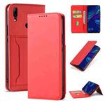 For Huawei P Smart (2019) / Honor 10 Lite Strong Magnetism Liquid Feel Horizontal Flip Leather Case with Holder & Card Slots & Wallet(Red)