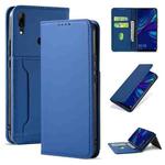 For Huawei P Smart (2019) / Honor 10 Lite Strong Magnetism Liquid Feel Horizontal Flip Leather Case with Holder & Card Slots & Wallet(Blue)