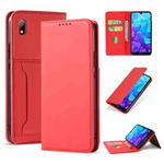 For Huawei Honor 8S / Y5 (2019) Strong Magnetism Liquid Feel Horizontal Flip Leather Case with Holder & Card Slots & Wallet(Red)