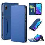 For Huawei Honor 8S / Y5 (2019) Strong Magnetism Liquid Feel Horizontal Flip Leather Case with Holder & Card Slots & Wallet(Blue)