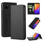 For Huawei Y5P / Honor 9S Strong Magnetism Liquid Feel Horizontal Flip Leather Case with Holder & Card Slots & Wallet(Black)