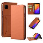 For Huawei Y5P / Honor 9S Strong Magnetism Liquid Feel Horizontal Flip Leather Case with Holder & Card Slots & Wallet(Brown)