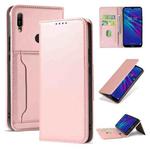 For Huawei Y6(2019) / Honor 8A Strong Magnetism Liquid Feel Horizontal Flip Leather Case with Holder & Card Slots & Wallet(Rose Gold)