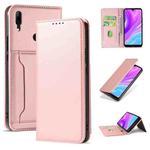 For Huawei Y7 (2019) / Y7 Prime (2019) Strong Magnetism Liquid Feel Horizontal Flip Leather Case with Holder & Card Slots & Wallet(Rose Gold)