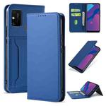 For Huawei Honor 9A Strong Magnetism Liquid Feel Horizontal Flip Leather Case with Holder & Card Slots & Wallet(Blue)