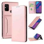 For Huawei Honor 9A Strong Magnetism Liquid Feel Horizontal Flip Leather Case with Holder & Card Slots & Wallet(Rose Gold)