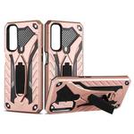 For OPPO Realme 7 Shockproof TPU + PC Protective Case with Holder(Rose Gold)