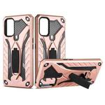 For OPPO Realme 7 Pro Shockproof TPU + PC Protective Case with Holder(Rose Gold)