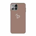 For iPhone 12 Pro Max Three Dots Love-heart Pattern Frosted TPU Protective Case (Khaki)