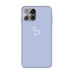 For iPhone 12 / 12 Pro Three Dots Love-heart Pattern Frosted TPU Protective Case(Light Purple)