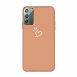 For Samsung Galaxy Note20 Three Dots Love-heart Pattern Frosted TPU Protective Case(Orange)