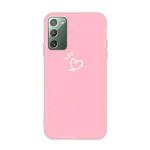 For Samsung Galaxy Note20 Three Dots Love-heart Pattern Frosted TPU Protective Case(Pink)