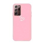 For Samsung Galaxy Note20 Ultra Three Dots Love-heart Pattern Frosted TPU Protective Case(Pink)