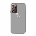 For Samsung Galaxy Note20 Ultra Three Dots Love-heart Pattern Frosted TPU Protective Case(Grey)
