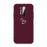 For OnePlus 8 Pro Three Dots Love-heart Pattern Frosted TPU Protective Case(Wine Red)