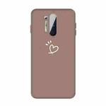 For OnePlus 8 Pro Three Dots Love-heart Pattern Frosted TPU Protective Case(Khaki)