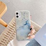 For iPhone 11 Marble Pattern Sequins TPU Protective Case (White)