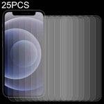 For iPhone 12 mini 25pcs Frosted Bright Edge Anti-fingerprint Tempered Glass Film