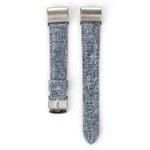 For Fitbit Charge 2 Cowboy Texture Leather Watch Band(Light Blue)