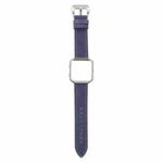 For Fitbit Blaze Cowboy Texture Leather Watch Band(Dark Blue)