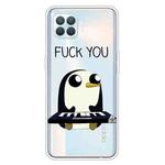 For OPPO F17 / A73 (2020) / Reno4 F Colored Drawing Clear TPU Cover Protective Cases(Penguin)