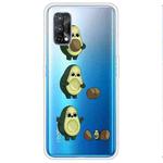 For OPPO Realme 7 Pro Colored Drawing Clear TPU Cover Protective Cases(Avocado)