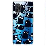 For OPPO Realme 7 Pro Colored Drawing Clear TPU Cover Protective Cases(Funny Cat)