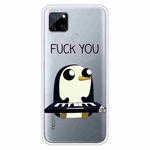 For OPPO Realme C12 Colored Drawing Clear TPU Cover Protective Cases(Penguin)