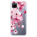 For OPPO Realme C12 Colored Drawing Clear TPU Cover Protective Cases(Cherry Blossoms)