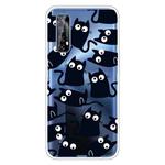 For OPPO Realme 7 Colored Drawing Clear TPU Cover Protective Cases(Funny Cat)