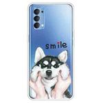 For OPPO Reno4 Colored Drawing Clear TPU Cover Protective Cases(Pinch Face Dog)