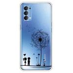 For OPPO Reno4 Colored Drawing Clear TPU Cover Protective Cases(Dandelion)