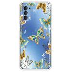 For OPPO Reno4 Colored Drawing Clear TPU Cover Protective Cases(Dorking Butterfly)