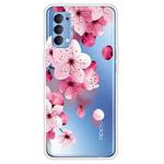For OPPO Reno4 Colored Drawing Clear TPU Cover Protective Cases(Cherry Blossoms)