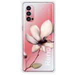 For OPPO Reno4 Pro Colored Drawing Clear TPU Cover Protective Cases(A Lotus)