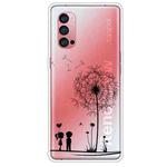 For OPPO Reno4 Pro Colored Drawing Clear TPU Cover Protective Cases(Dandelion)