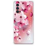 For OPPO Reno4 Pro Colored Drawing Clear TPU Cover Protective Cases(Cherry Blossoms)