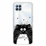 For OPPO Reno4 SE Colored Drawing Clear TPU Cover Protective Cases(Black And White Rat)