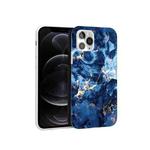 Glossy Marble Pattern TPU Protective Case For iPhone 12 / 12 Pro(Blue)
