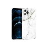 Glossy Marble Pattern TPU Protective Case For iPhone 12 Pro Max(White)