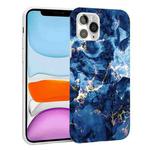 For iPhone 11 Glossy Marble Pattern TPU Protective Case (Blue)