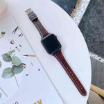 Double-sided Leather Watch Band For Apple Watch Ultra 49mm / Series 8&7 45mm / SE 2&6&SE&5&4 44mm / 3&2&1 42mm(Dark Brown)