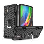 For Motorola Moto G9 Plus Cool Armor PC + TPU Shockproof Case with 360 Degree Rotation Ring Holder(Black)