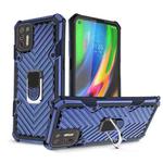 For Motorola Moto G9 Plus Cool Armor PC + TPU Shockproof Case with 360 Degree Rotation Ring Holder(Blue)