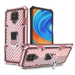 For Xiaomi Redmi Note 9S Cool Armor PC + TPU Shockproof Case with 360 Degree Rotation Ring Holder(Rose Gold)