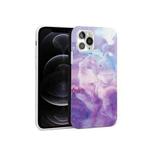 Glossy Marble Pattern TPU Protective Case For iPhone 12 / 12 Pro(Purple)